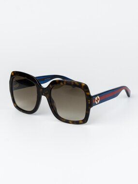 Gucci Women Sunglasses Havana Brown Gradient Square GG0036S 004 NEW AUTHENTIC